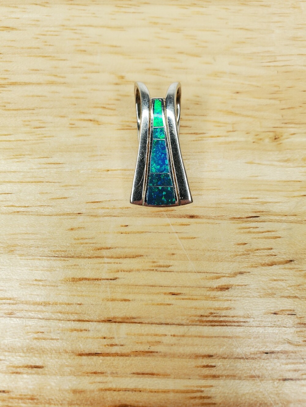Created Opal Sterling Silver Pendant 925